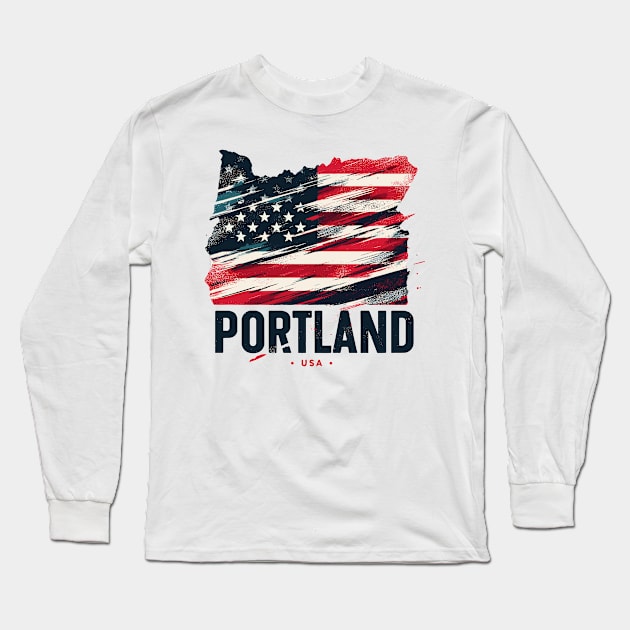 Portland City Long Sleeve T-Shirt by Vehicles-Art